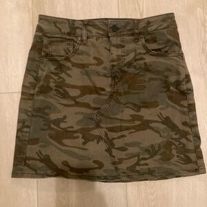 Level 99 Denim Camo Skirt